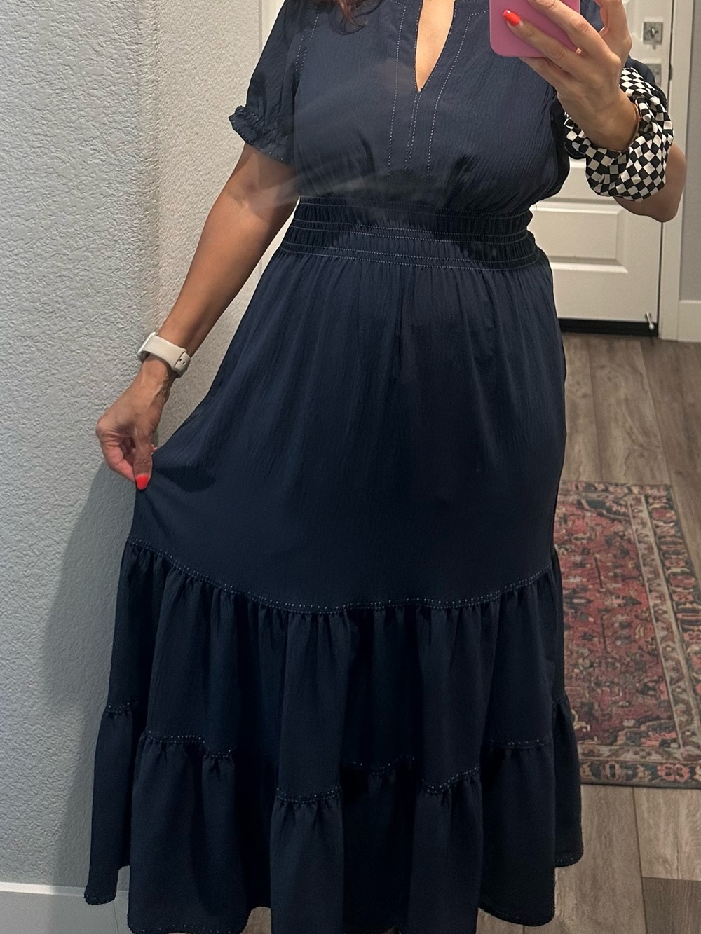 Max Studio Navy Blue Midi Dress